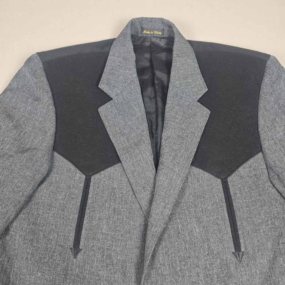 Circle S Boise Western Sport Coat Mens 42R Gray Black Arrow Cowboy Blazer Jacket
